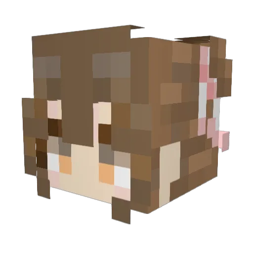 konamied Minecraft avatar head, 3D render