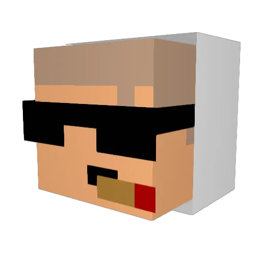 kondon Minecraft avatar head, 3D render