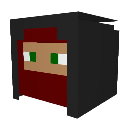 konegi Minecraft avatar head, 3D render