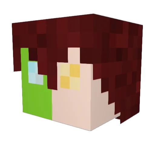 konekasi Minecraft avatar head, 3D render
