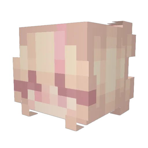 konekomiki Minecraft avatar head, 3D render