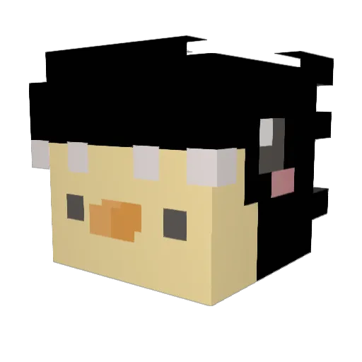 konglongya Minecraft avatar head, 3D render
