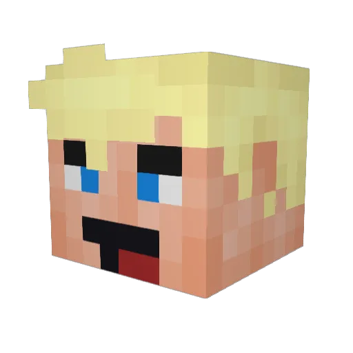 koniMoney Minecraft avatar head, 3D render