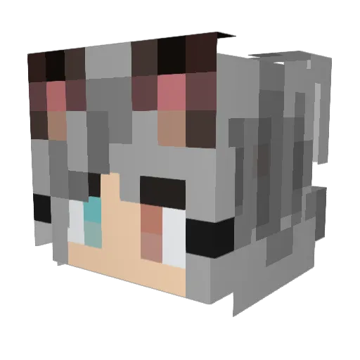 konire Minecraft avatar head, 3D render