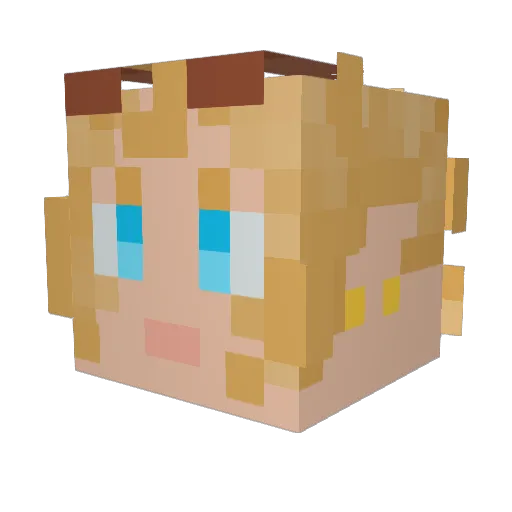 konjan Minecraft avatar head, 3D render