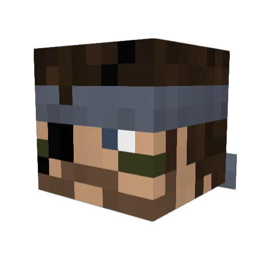 konn Minecraft avatar head, 3D render
