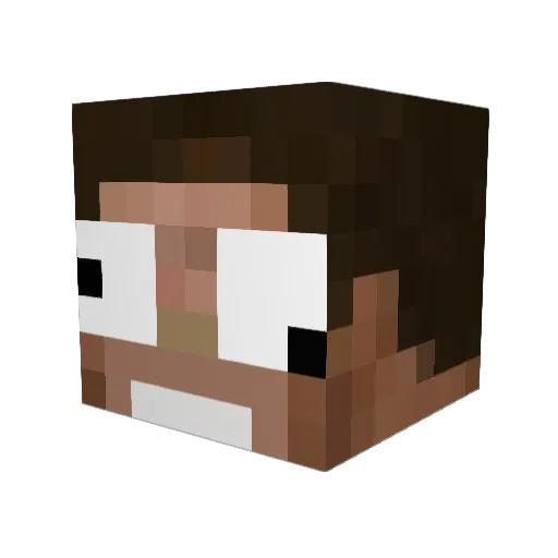konnnnn Minecraft avatar head, 3D render