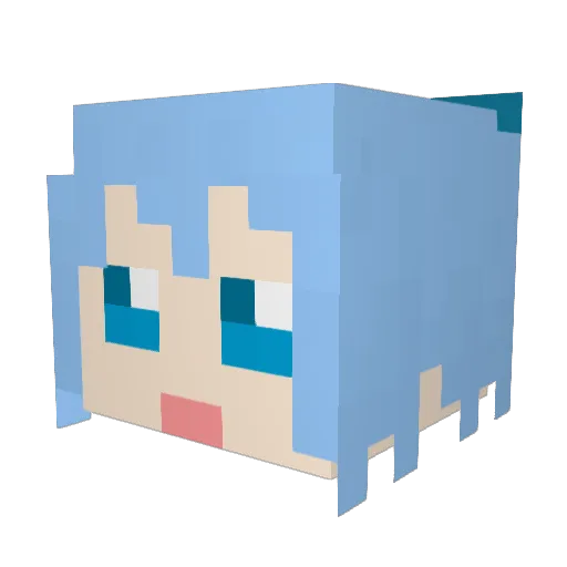 konoha Minecraft avatar head, 3D render