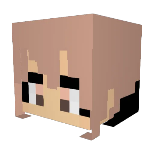 konome Minecraft avatar head, 3D render