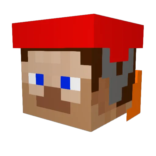 konun Minecraft avatar head, 3D render