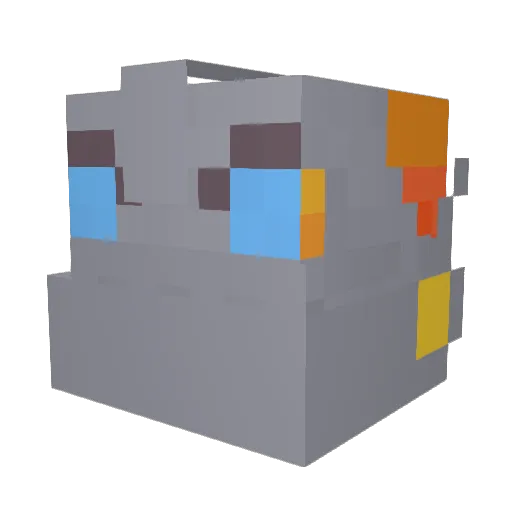 konyha Minecraft avatar head, 3D render