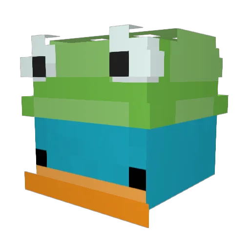 koofu Minecraft avatar head, 3D render