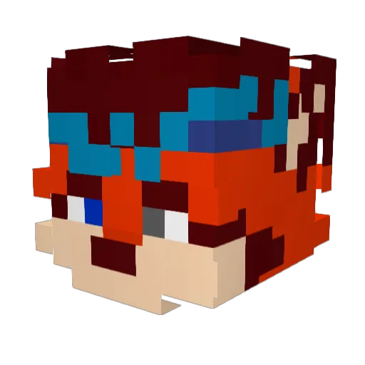 kor1eRcK Minecraft avatar head, 3D render