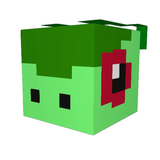 koro_16 Minecraft avatar head, 3D render