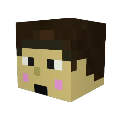 korokorochan Minecraft avatar head, 3D render