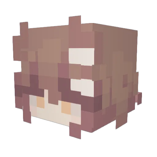 koroneeeee Minecraft avatar head, 3D render