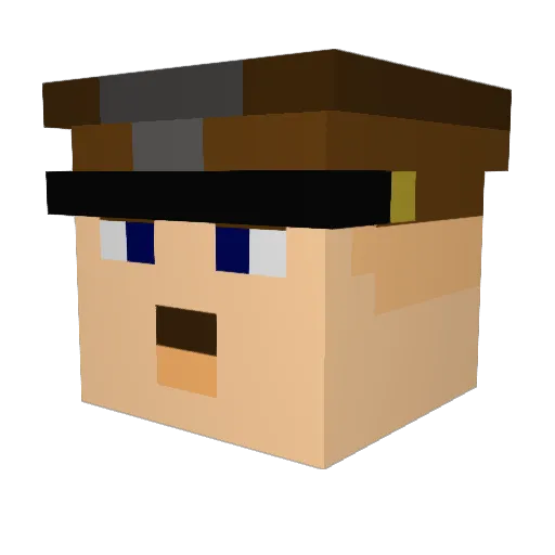 korskw Minecraft avatar head, 3D render