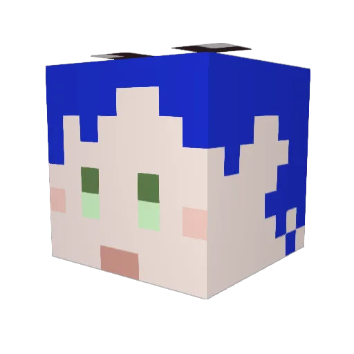 kotatusansan Minecraft avatar head, 3D render