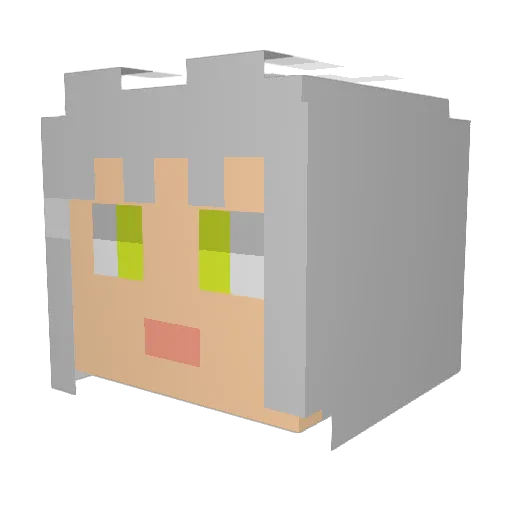 kotofuru Minecraft avatar head, 3D render