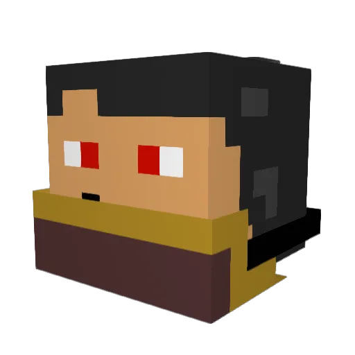 kotsida Minecraft avatar head, 3D render