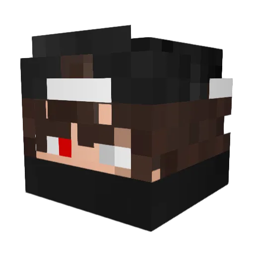 kotsumari Minecraft avatar head, 3D render