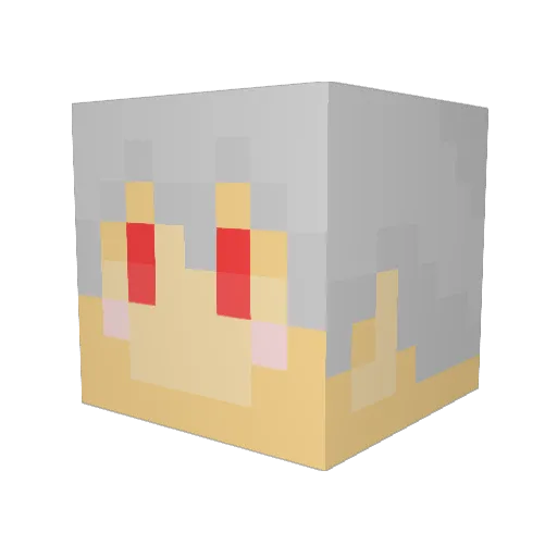 kou_0005 Minecraft avatar head, 3D render