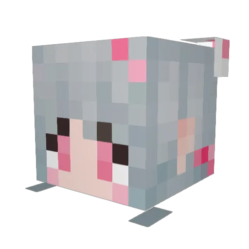 kou_ppyong Minecraft avatar head, 3D render