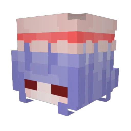 koumahime Minecraft avatar head, 3D render