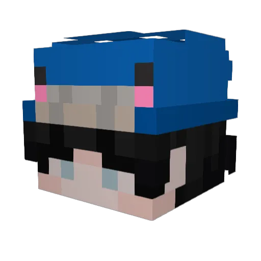 koumehime Minecraft avatar head, 3D render