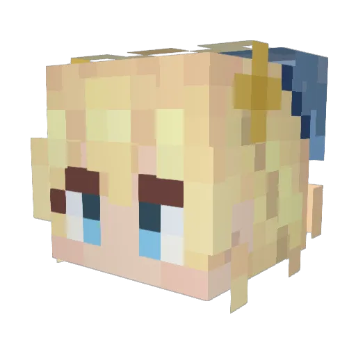 kouri Minecraft avatar head, 3D render