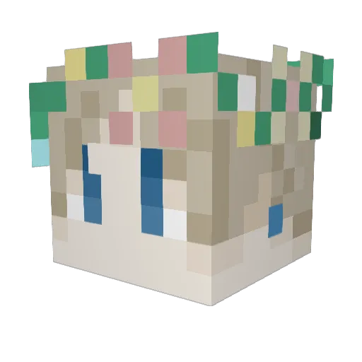 kousaka_ Minecraft avatar head, 3D render