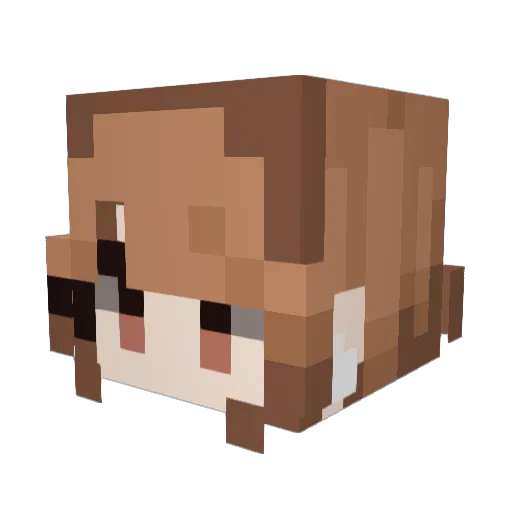 kouteijis Minecraft avatar head, 3D render