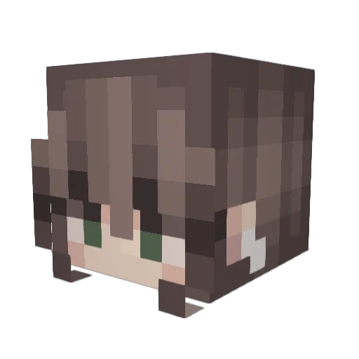 kowfvu Minecraft avatar head, 3D render