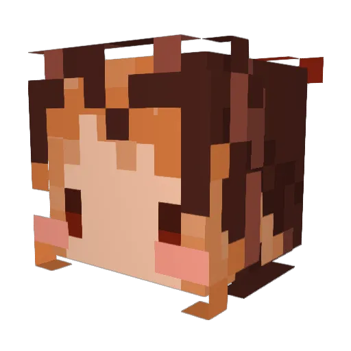 koyang_kat Minecraft avatar head, 3D render