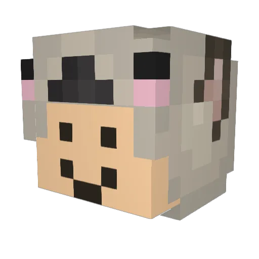 kozyii Minecraft avatar head, 3D render