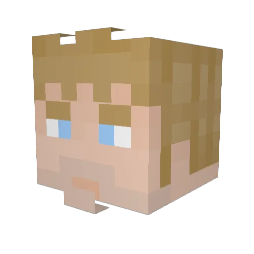 kpita Minecraft avatar head, 3D render