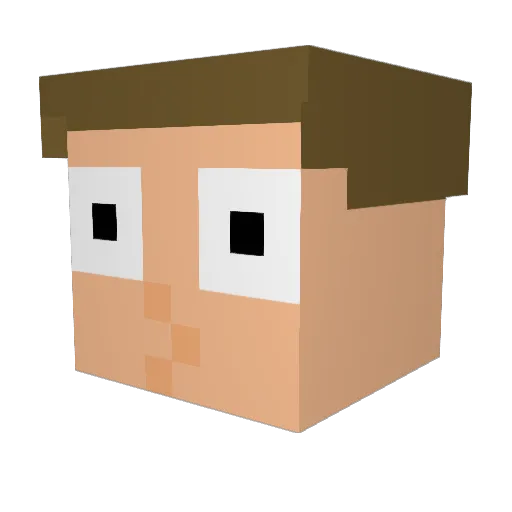 kpjade Minecraft avatar head, 3D render