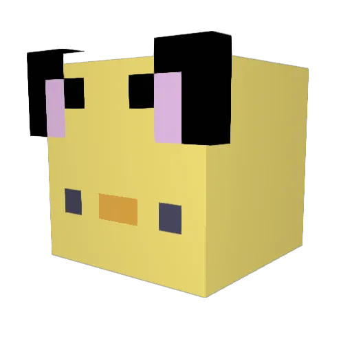 kpopb0b Minecraft avatar head, 3D render