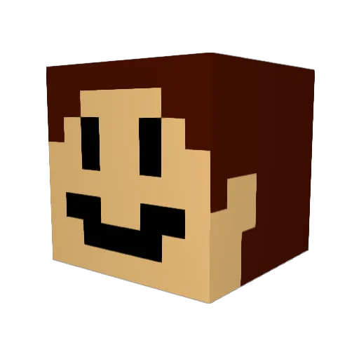 kqbx Minecraft avatar head, 3D render