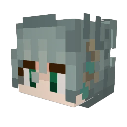 kqiix Minecraft avatar head, 3D render
