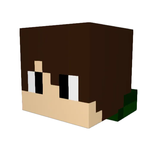 kqizen Minecraft avatar head, 3D render