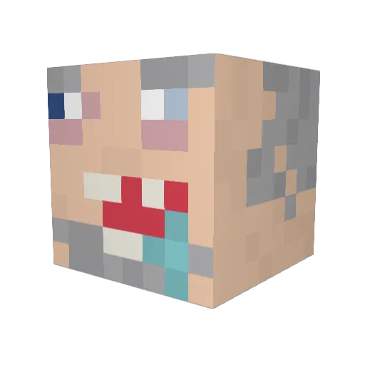 kqkzy Minecraft avatar head, 3D render
