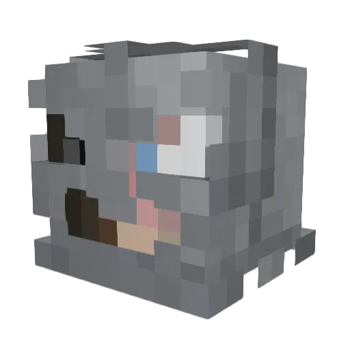 kqvfr Minecraft avatar head, 3D render