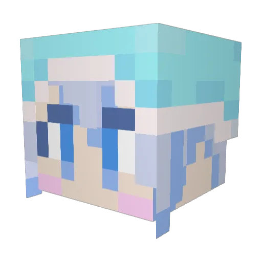 kr_kirara Minecraft avatar head, 3D render