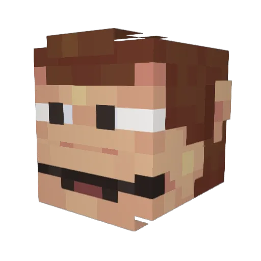 krambot Minecraft avatar head, 3D render