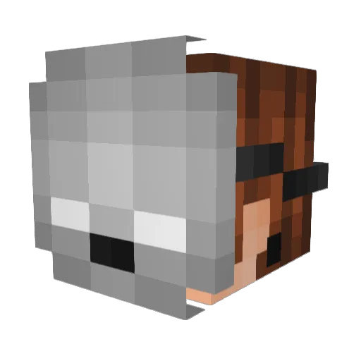 kraundy Minecraft avatar head, 3D render