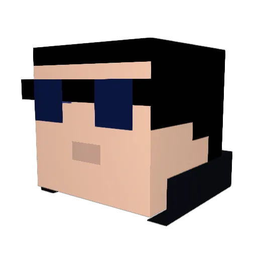 kraydl Minecraft avatar head, 3D render