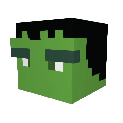 kreachr Minecraft avatar head, 3D render
