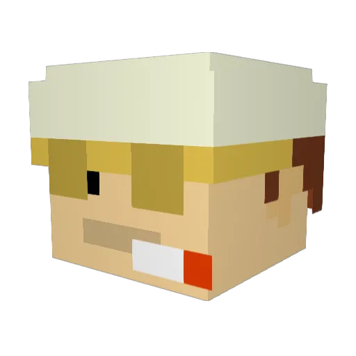 kreutzda Minecraft avatar head, 3D render