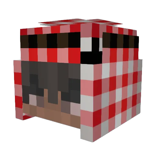 kriebelmuis Minecraft avatar head, 3D render